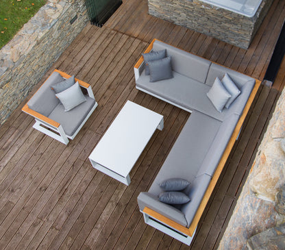 Loungesessel TOSCANIA aus Metall und Robinienholz (Akazie)