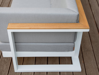 Loungesofa TOSCANIA für 3 Personen aus Metall und Robinienholz (Akazie)