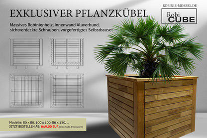 Robi-CUBE80120- Pflanzkübel & Hochbeet 80 x 120 cm - vormontiert
