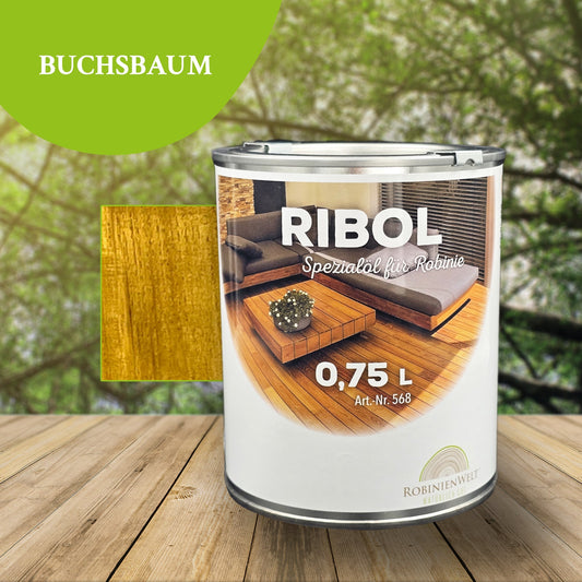 RIBOL Holzschutz-Öl Farbe: "BUCHSBAUM" für Harthölzer (z.B. Robinie, Eiche, Teak u.v.m.), Nr. 580-022-075, 0,75 Liter (für max. 17qm)