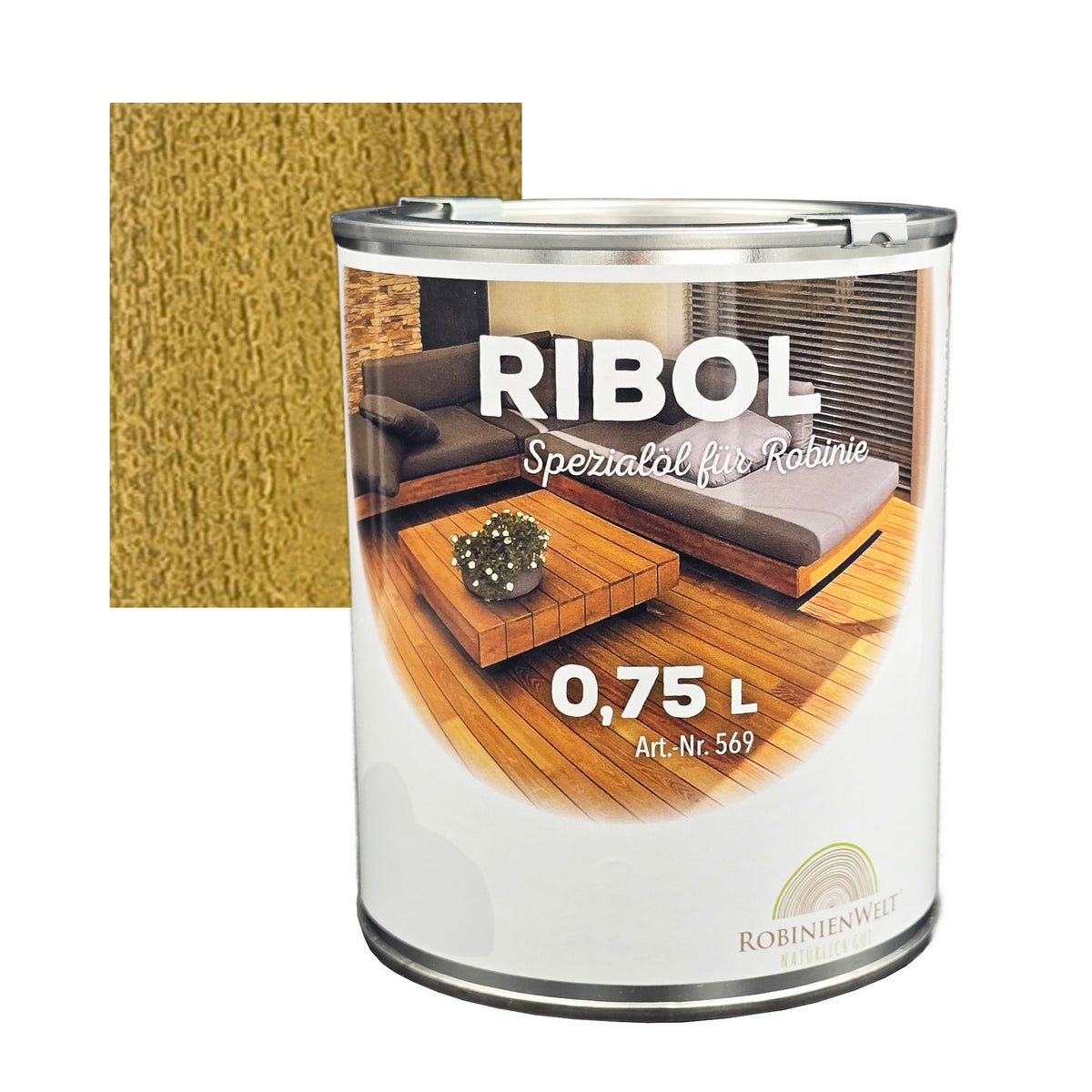RIBOL Holzschutz-Öl Farbe: "ACHATGRAU" für Harthölzer (z.B. Robinie, Eiche, Teak u.v.m.), Nr. 580-794-250, 2,5 Liter (für max. 55qm)