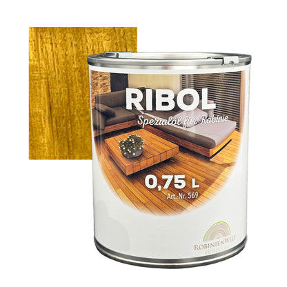 RIBOL Holzschutz-Öl Farbe: "BUCHSBAUM" für Harthölzer (z.B. Robinie, Eiche, Teak u.v.m.), Nr. 580-022-250, 2,5 Liter (für max. 55qm)