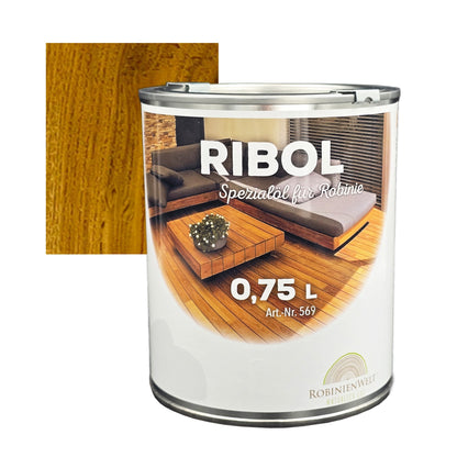 RIBOL Holzschutz-Öl Farbe: "TEAK HELL" für Harthölzer (z.B. Robinie, Eiche, Teak u.v.m.), Nr. 580-068-250, 2,5 Liter (für max. 55qm)