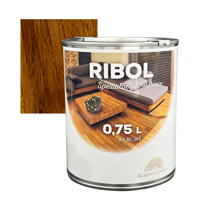 RIBOL Holzschutz-Öl Farbe: "WALNUSS" für Harthölzer (z.B. Robinie, Eiche, Teak u.v.m.), Nr. 580-064-075, 0,75 Liter (für max. 17qm)