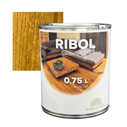RIBOL Holzschutz-Öl Farbe: "ROBINIE" für Harthölzer (z.B. Robinie, Eiche, Teak u.v.m.), Nr. 568-250, 0,75 Liter (für max. 17qm)