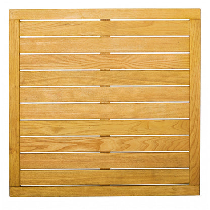 Tisch GIANT LOW 80 x 80 cm aus Aluminium mit Robinienholz (Akazie)