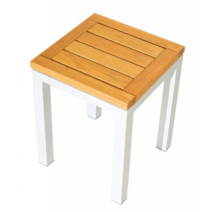 Hocker GIANT LOW aus Aluminium mit Robinienholz (Akazie)