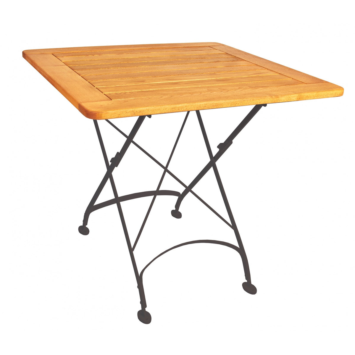 Tisch MAJA 80 x 80 cm mit Rahmen aus Metall und Robinienholz (Akazie)