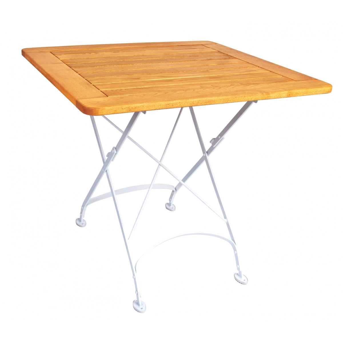 Tisch LONDON 80 x 80 cm mit Rahmen mit Metall und Robinienholz (Akazie)