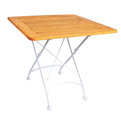 Tisch LONDON 80 x 80 cm mit Rahmen mit Metall und Robinienholz (Akazie)