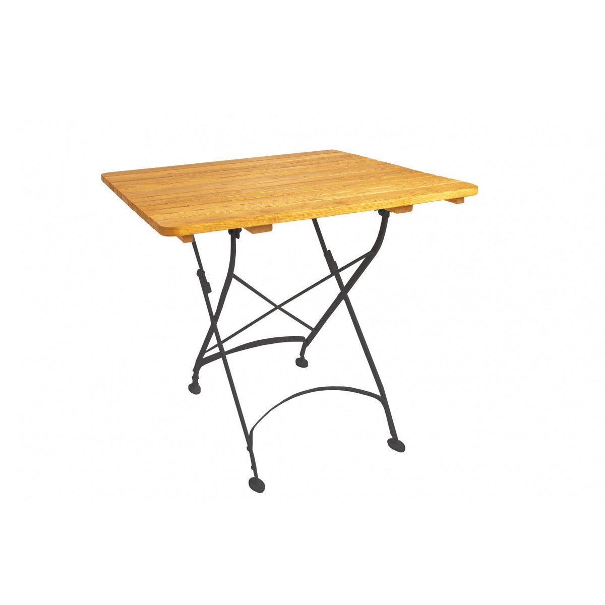 Tisch MAJA 70 x 70 cm aus Metall und Robinienholz (Akazie)