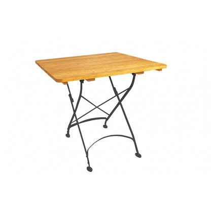 Tisch MAJA 70 x 70 cm aus Metall und Robinienholz (Akazie)