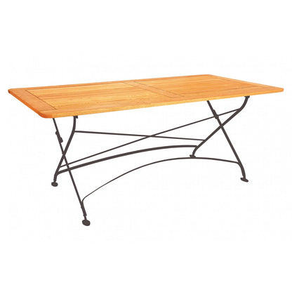 Tisch MAJA 160 x 80 cm mit Rahmen aus Metall und Robinienholz (Akazie)