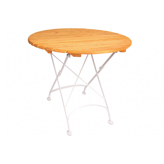 Tisch LONDON 110 cm RUND mit Metall und Robinienholz (Akazie)