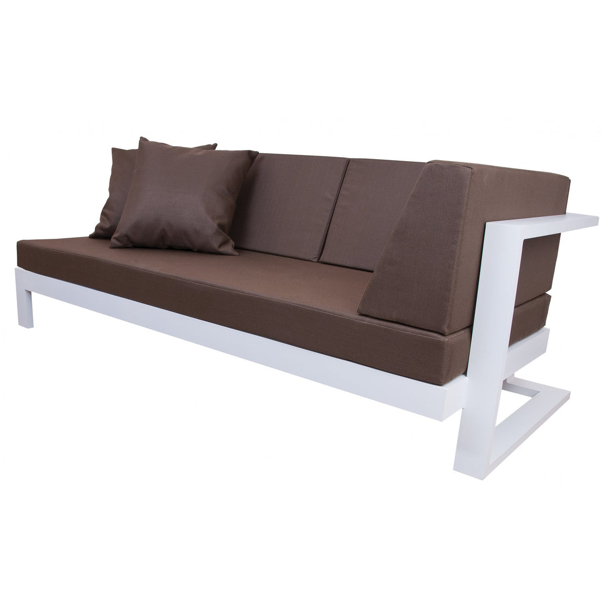 Loungesofa TOSCANIA mit linker Armlehne aus Metall und Robinienholz (Akazie)
