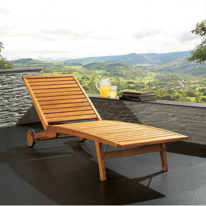 Loungeliege MILANO Classic aus Robinienholz (Akazie)