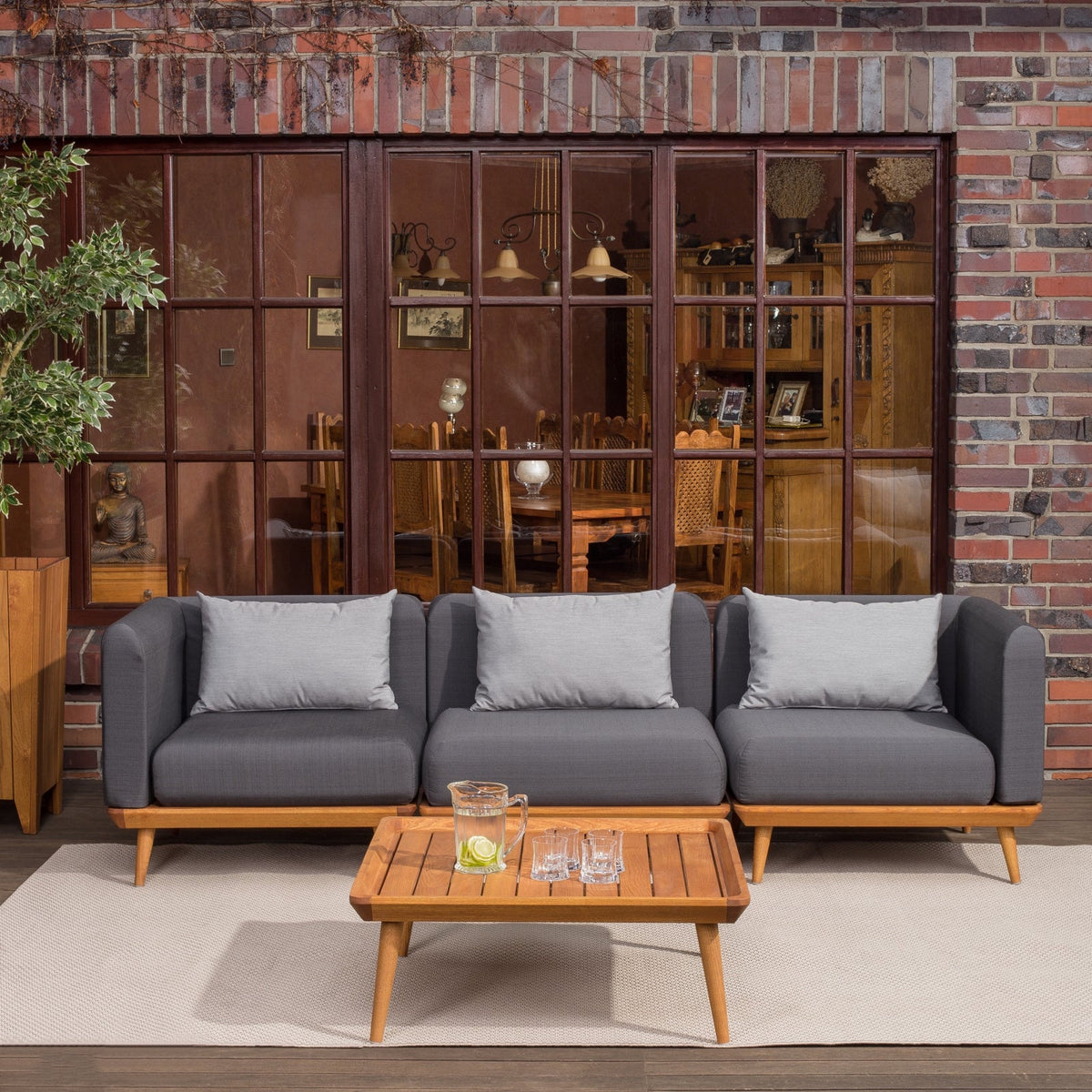 Loungeecke NOURD aus Robinienholz (Akazie)
