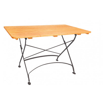 Tisch MAJA 120 x 80 cm aus Metall und Robinienholz (Akazie)
