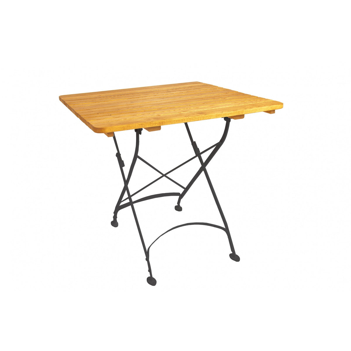 Tisch MAJA 80 x 80 cm aus Metall und Robinienholz (Akazie)