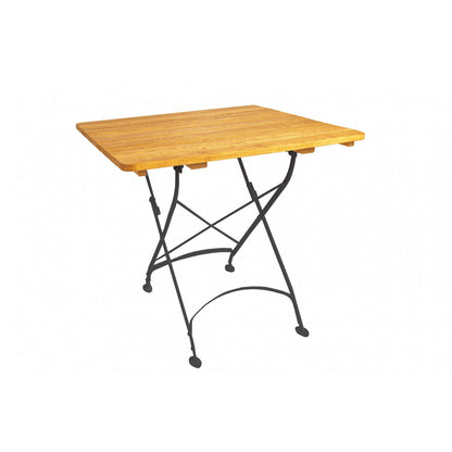 Tisch MAJA 80 x 80 cm aus Metall und Robinienholz (Akazie)