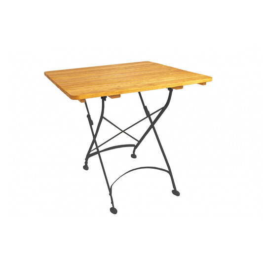 Tisch MAJA 80 x 80 cm aus Metall und Robinienholz (Akazie)