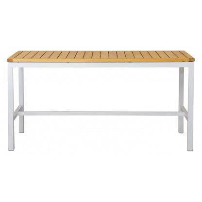 Tisch GIANT LOW 200 x 90 cm aus Aluminium mit Robinienholz (Akazie)