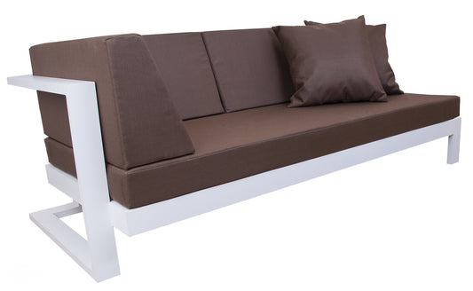 Loungesofa TOSCANIA mit rechter Armlehne aus Metall und Robinienholz (Akazie)